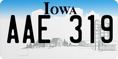 IA license plate AAE319