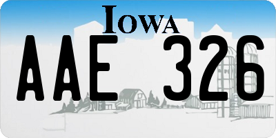 IA license plate AAE326