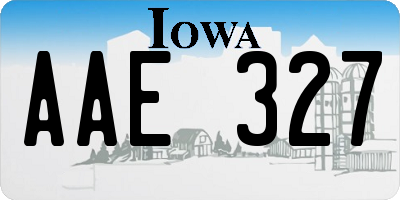IA license plate AAE327