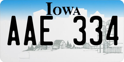 IA license plate AAE334