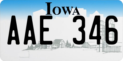 IA license plate AAE346