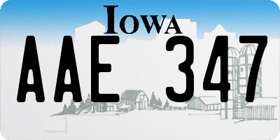 IA license plate AAE347