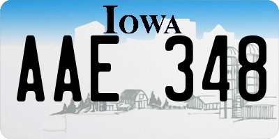 IA license plate AAE348