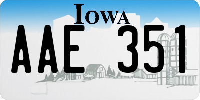 IA license plate AAE351