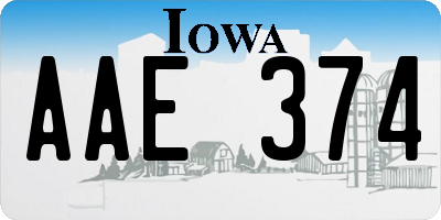 IA license plate AAE374