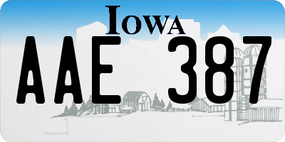 IA license plate AAE387