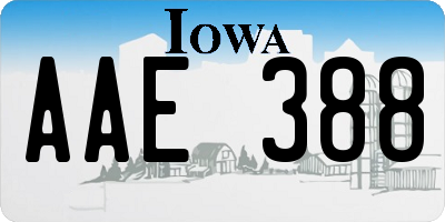 IA license plate AAE388