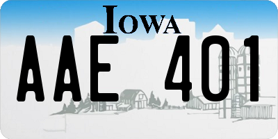 IA license plate AAE401