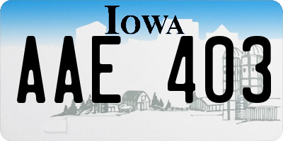 IA license plate AAE403