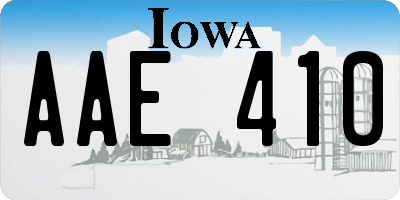 IA license plate AAE410