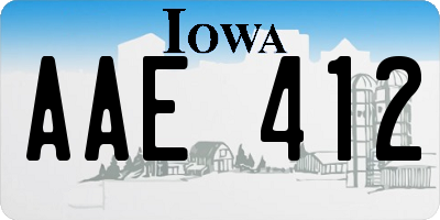 IA license plate AAE412