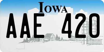 IA license plate AAE420