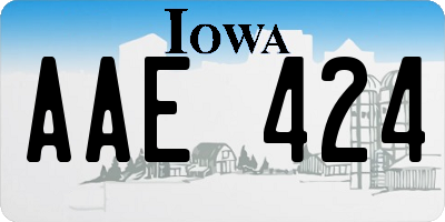 IA license plate AAE424