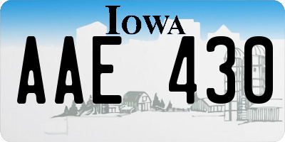IA license plate AAE430