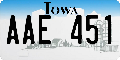 IA license plate AAE451