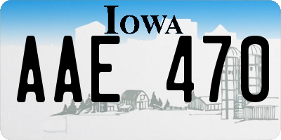 IA license plate AAE470