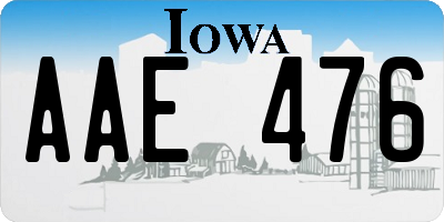 IA license plate AAE476