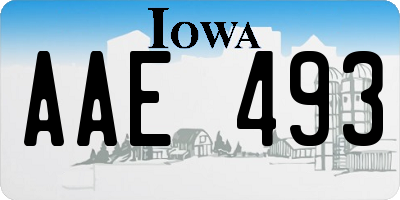 IA license plate AAE493