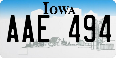 IA license plate AAE494