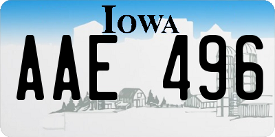 IA license plate AAE496