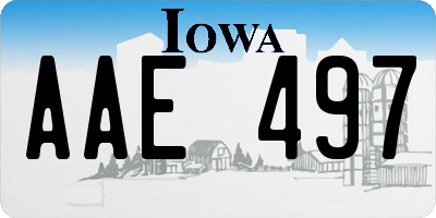 IA license plate AAE497