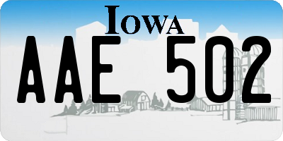 IA license plate AAE502