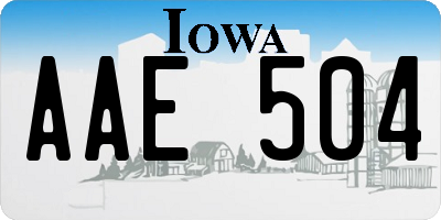IA license plate AAE504