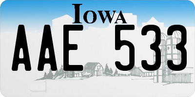 IA license plate AAE533