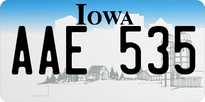 IA license plate AAE535