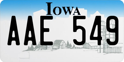 IA license plate AAE549
