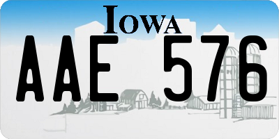 IA license plate AAE576