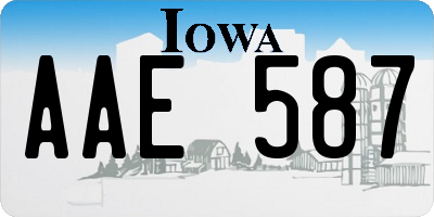 IA license plate AAE587