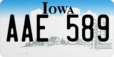 IA license plate AAE589