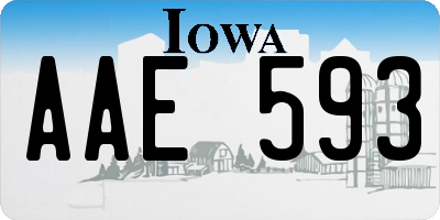 IA license plate AAE593