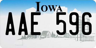 IA license plate AAE596