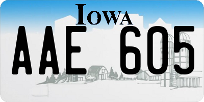 IA license plate AAE605