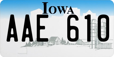 IA license plate AAE610