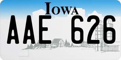 IA license plate AAE626