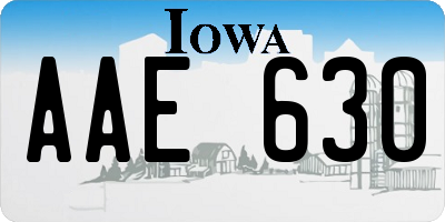 IA license plate AAE630