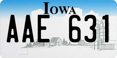 IA license plate AAE631