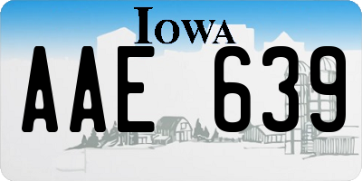 IA license plate AAE639