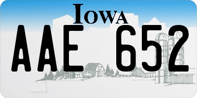 IA license plate AAE652
