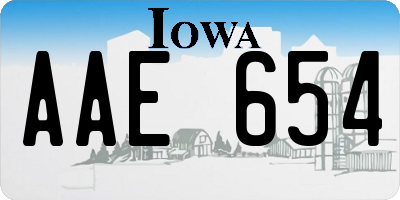 IA license plate AAE654