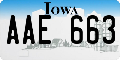 IA license plate AAE663