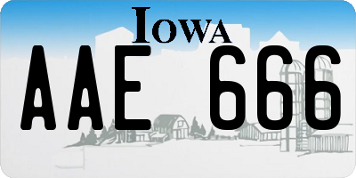 IA license plate AAE666