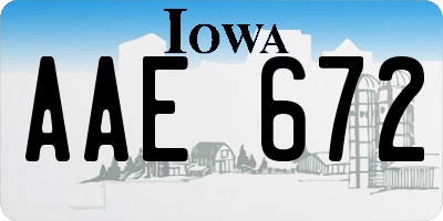 IA license plate AAE672