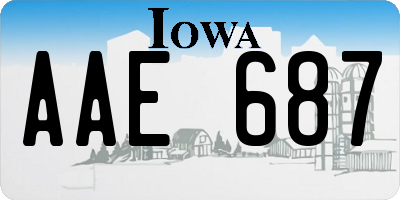 IA license plate AAE687