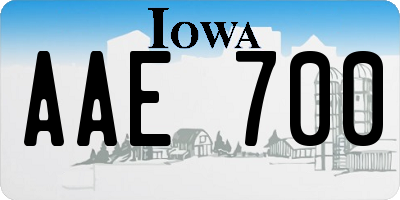 IA license plate AAE700