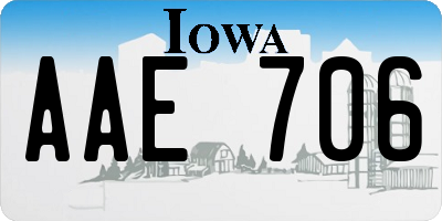 IA license plate AAE706
