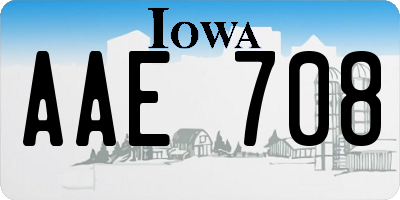 IA license plate AAE708